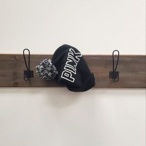 💗  PINK brand Pom Pom Beanie hat